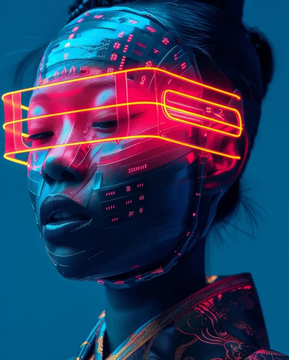 woman with futuristic face